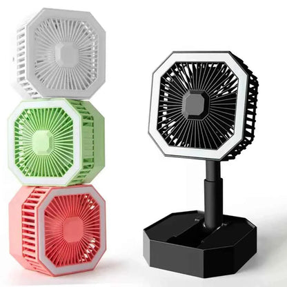 USB Rechargeable Mini Fan with LED Light