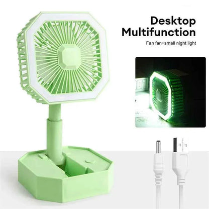 USB Rechargeable Mini Fan with LED Light