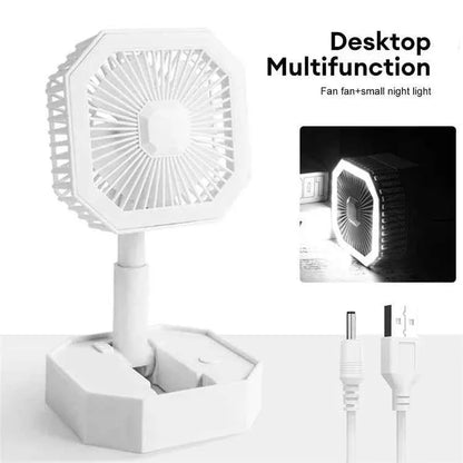 USB Rechargeable Mini Fan with LED Light